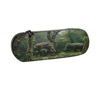 SKGOHLH The Herd of Elephants Leather Multi Slot Pen Storage Case