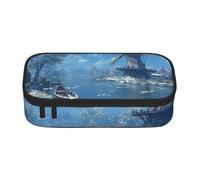 SKGOHLH The River in Winter Full Print Large Capacity Pen Case