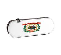 SKGOHLH West Virginia Flag Leather Multi Slot Pen Storage Case