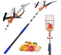 SKGPOLE 26FT Reach Pole Saw, Telescoping Tree Trimmer with 5-20FT Extension Pole, Sharp Steel Blade and Scissors, Fruit Picker, Extendable Long Handle Tree Pruner for Yard Garden Trees Palms Shrubs