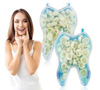 SKHAOVS 100 Pieces Dental Temporary Tooth Cap Crown Fake Teeth, Tooth Repair Kit, Temporary Tooth, Temporary Realistic Crown, Thermal Beads Cap Filler for Missing Broken Teeth (2)