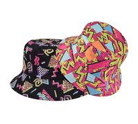 SKHAOVS 2 Pieces Funny Disco Bucket Hats Fashion Beach Sun Cap Unisex Print Reversible Retro 80s Bucket Hat for Women Men Double-Side-Wear Outdoor Fisherman Hat for Hip hop Party Summer Travel (2PCS)