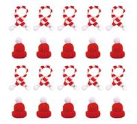 SKHAOVS 20PCS Mini Santa Hat Set, Mini Christmas Decoration, Finger Hat, Lollipop Snowman Gift Decoration For Christmas Party