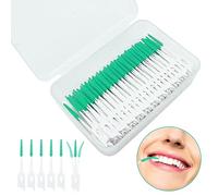 SKHAOVS 280 Pieces Interdental Brush,Dual-Use Dental Floss Sticks,Soft Gum Gap Brush,Green Tooth Floss Picks,Cleaning Brush Elastic Massage Between Teeth for Oral Braces Cleaning (Green)