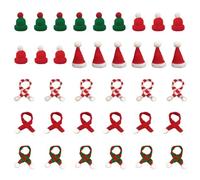SKHAOVS 36 Pcs Mini Christmas Hat and Mini Scarf Set, Mini Santa Hat, Mini Hat with Scarf for Table Decor Snowman Decoration DIY Craft Art Mini Doll Accessory Gift Decor Party Christmas (36 Pcs)