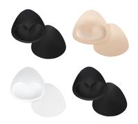 SKHAOVS 4 Pairs Bra Pads Inserts for Women Girls, Removable Breast Enhancers Inserts Triangle Breast Padding for Swimsuit Yoga Bras