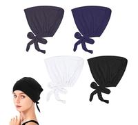 SKHAOVS 4 Pieces Women's Hijab, Hijab Undercap, Adjustable Hijab with Tie, Muslim Hijab, Hijab Cap, Sleeping Cap, Cotton Hijab, Turban Comfortable and Breathable Women's Head Scarf (4 Pieces)