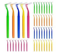 SKHAOVS 40 Pieces Interdental Brushes,Gap Brush with Non-Slip Handle,Dental Brushes for Between Teeth and Gums,Orthodontic Universal Care Teeth Braces CleaningInterspace Cleaning (5 Colours)