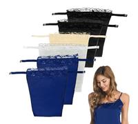 SKHAOVS 6 pcs Camisole with Built in Bra,Clip-On Mock Camisole Bra Inserts,Lady Lace Clip-on Mock Camisole Bra Insert Overlay Modesty Panel Vest,lace Insert for Low Cut Dress (6 pcs)
