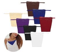 SKHAOVS 7 Pcs Clip-On Mock Camisole Bra Insert, Lady Lace Modesty Panel Vest for Low Cut Dress, Built-in Bra Overlay