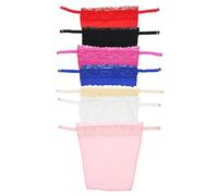SKHAOVS 7 pcs Clip-On Mock Camisole Bra Inserts,Camisole with Built in Bra,Lady Lace Clip-on Mock Camisole Bra Insert Overlay Modesty Panel Vest,lace Insert for Low Cut Dress (7 pcs)