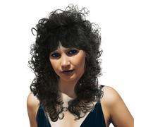 SKHAOVS 70s 80s Wigs - Long Curly Hair, Fancy Dress Wig, Disco Wig for 80s Theme Party, Halloween, Carnivals (Black)