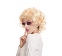 SKHAOVS Short Wavy Layered Curly Wig - Platinum Blonde 1920s Finger Wave Style for Women Cosplay, Halloween & Party with Natural Synthetic Hair