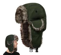 SKHAOVS Winter Bomber Hats Unisex Winter Ear Flap,Trapper Hat with Ear Flaps,Windproof Warm Bomber Aviator Hunter Hat,for Skating Skiing Outdoor Activities or Daily Use(Green)