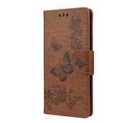 Skhawen iPhone SE 2020/7/8 Case Flip Wallet Shockproof Floral Butterfly PU Leather Phone Case Magnet Stand Card Holder Silicone Bumper, Brown