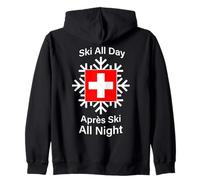 Ski All Day Après Ski All Night Switzerland Zip Hoodie