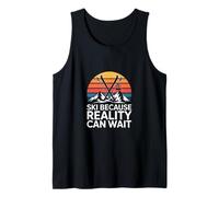Ski Because Reality Can Wait Retro Skiing Mountains Tank Top