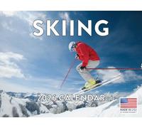 Ski Calendar 2026 Skiing Monthly Wall Calender 12 Month | American Made In The USA