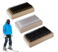 Ski Care Brush Set - The 3 Brush Kit Complete with Horse, Nylon Brass, Travel Friendly Design, Snowboard Waxing Cleaning | Maintenance for Skiing