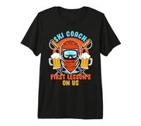SKI Coach First LESSON'S ON US Funny Ski Instructor Premium T-Shirt