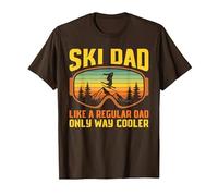 Ski Dad Like a Regular Dad Only Way Cooler Funny Skiing Dads T-Shirt, Men, Brown, XX-Large