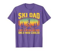 Ski Dad Like a Regular Dad Only Way Cooler Funny Skiing Dads T-Shirt, Men, Purple Heather, XX-Large