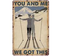Ski Decorations For Cabin Skiing Couple You And Me We Got This Vintage Poster,Ski Wall Art Rustic Metal Sign 6x8 Inch