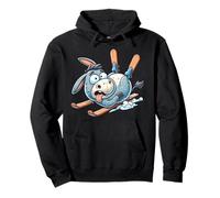 Ski Donkey Wipeout Funny Alpine Winter Crash Humor Pullover Hoodie