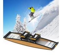 Ski Exercise Machine, Indoor Ski Cross Trainer Machine, 150 Kg Load, Strength and Balance Training Tool with Walking Stick and Floor Matfor - Authentic Skiing Experience Anytime