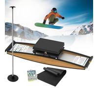 Ski Exercise Machine,Indoor Ski Training Simulator,Body Balance Workout Machine,Ski Leg Trainer with Ski Poles and Mats,for Indoor Beginner Gym Waist Strength Training