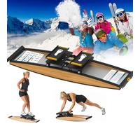 Ski Exercise Machine, Ski Simulator Training Machine, 3D Cross Trainer, Strength and Balance Training Tool Set, 150kg Load, for Waist, Abdomen and Leg Training, with Ski Poles