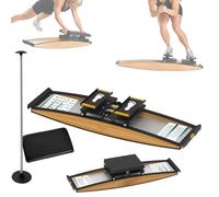 Ski Exercise Machine, Ski Simulator Training Machine, 3D Cross Trainer, Strength and Balance Training Tool Set, 150kg Load, for Waist, Abdomen and Leg Training, with Ski Poles