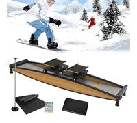 Ski Exercise Machine with Poles & Mat, Ski Simulator for Home Gym - Full Body Cardio Workout Trainer for Core, Waist, Abdomen & Legs, Supports 330lbs