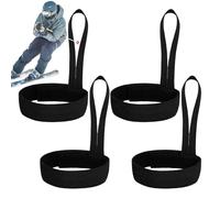 Ski Glove Loops - Catch Straps | Ski Glove Wrist Straps for Skiing | Pack of 4, Black, Elastic Nylon, Prevents Loss When Mountaineering & Snowboarding, Adjustable, Lightweight