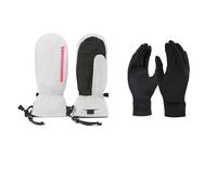 Ski Gloves for Adults, Thick, Warm, Waterproof and Durable Unisex Winter Sports Gloves for Skiing, Snowboarding and Outdoor Activities (White, with Lining)