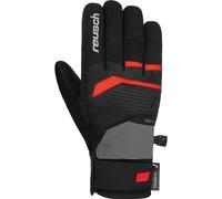 Reusch Venom R-TEX XT Extra Warm, Waterproof, Windproof and Breathable Unisex Winter Gloves, Finger Gloves, Snow Gloves, Ski Gloves, Men Women, Grey/Red, 7.5