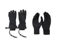 Ski Gloves, Unisex Thick, Waterproof, Warm, Ideal for Outdoor Activities such as Mountaineering, Cycling, Snowboarding, Skiing, Five Finger Design, Colour: Black Night Eternal + For