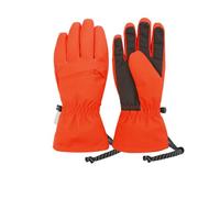 Ski Gloves, Unisex Thickened Waterproof Warm Ski Gloves for Outdoor Activities Mountaineering, Cycling, Snowboarding, Skiing, Five Finger Design, Bright Orange, Size