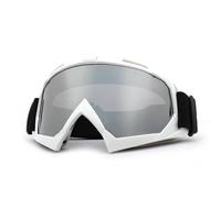 Ski Goggles Skiing Goggles Windproof Cycling Motorcycle Goggles Winter Anti-Fog Snowboard Ski Glasses Ski Mask(White-Silver)