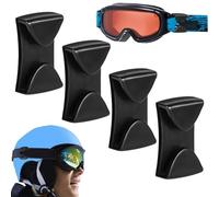 Ski Goggles Strap - 4 Multipurpose Band Clips, Strong Non-Slip Construction, Winter Sports Equipment | Easy Installation with Reliable Support for Skiing, Snowboarding, Hiking, Outdoor Helmets, A