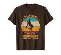 Ski Grandpa Like a Regular Grandpa only Way Cooler - Skiing T-Shirt, Men, Brown, X-Large