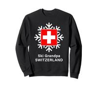 Ski Grandpa Switzerland Swiss Flag Snowflake Sweatshirt