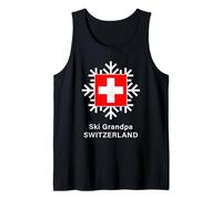 Ski Grandpa Switzerland Swiss Flag Snowflake Tank Top