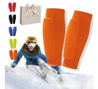 Ski Guard Socks, Ski Guard Pro, Skiguard Socks, Shin Defender, Breathable Elastic Gel Guard For Skiing, Safety Gear For Adults Sports (Orange, XL)