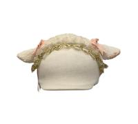 Ski Helmet Cover Compatible with Most Helmets - Knitted Hat for Skateboard & Snowboarding- White Goat Ear