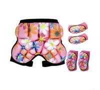 Ski Hip Protector With Thick Eva Padding For Snowboarding And Ice Skating Safety Gear Black Unisex Adult Size For 20 To 30 Kg Weight Range(Size S: 20-30 kg Pink + knee+ elbow)