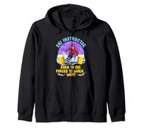 SKI INSTRUCTOR BORN TO SKI FORCED TO WORK Ski Instructor Zip Hoodie
