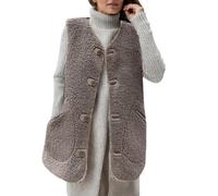 Ski Jacket Plus Size Attumn Solid Composite Sleeveless Pocket Two Ways To Wear Outerwear Spring Jackets, dark khaki, L