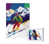 Ski Jigsaw Puzzles for Adults 500 Piece, Mountain Puzzles for Adults Wooden, Funny/Difficult/Impossible/Challenging Decompression Games, As a Birthday for Women and Men ML-1552
