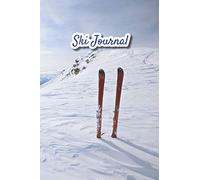 Ski Journal: v2-9 Ski lined notebook | gifts for a skiier | skiing books for kids, men or woman who loves ski| composition notebook |111 pages 6"x9" | ... the mountain and two skis planted in the snow
